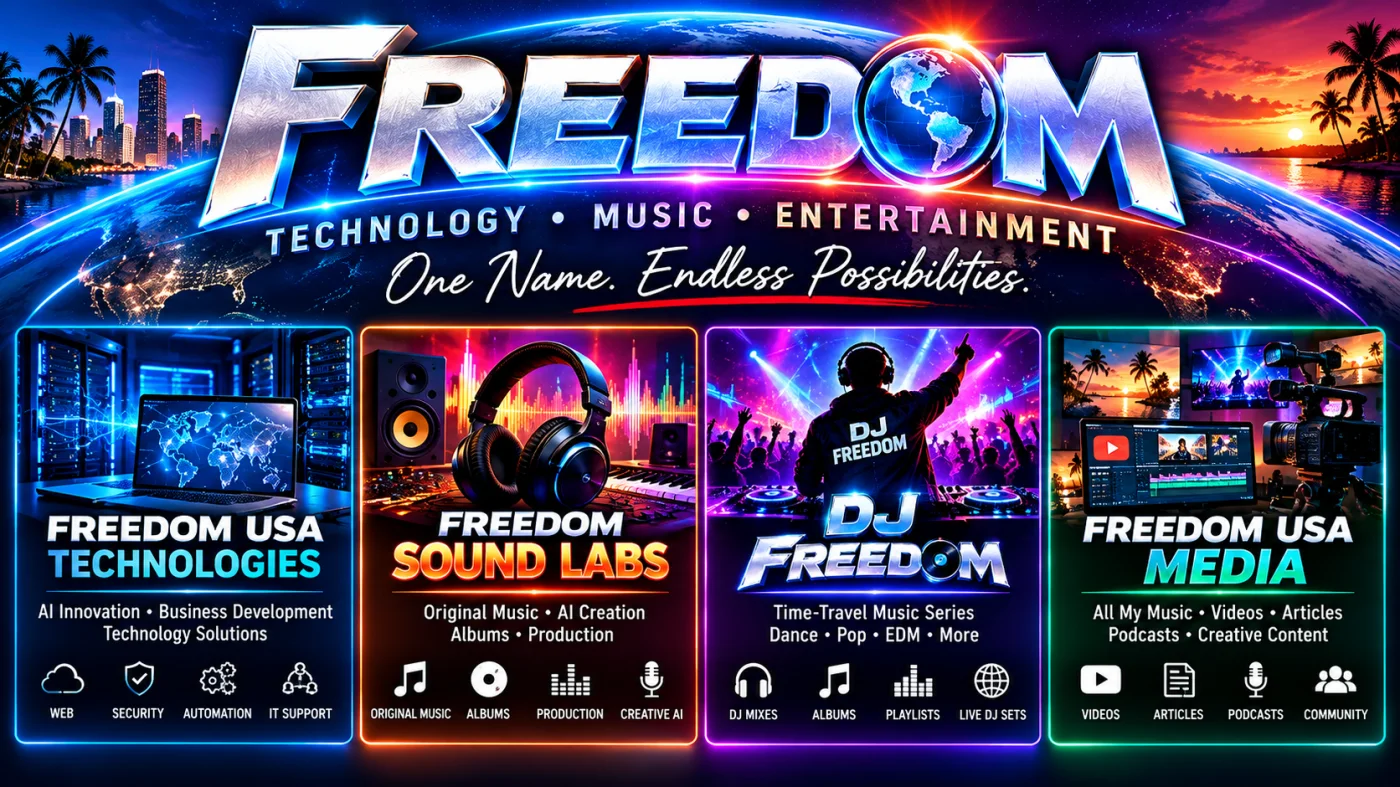 Freedom brand ecosystem: technology, music, DJ Freedom, and entertainment